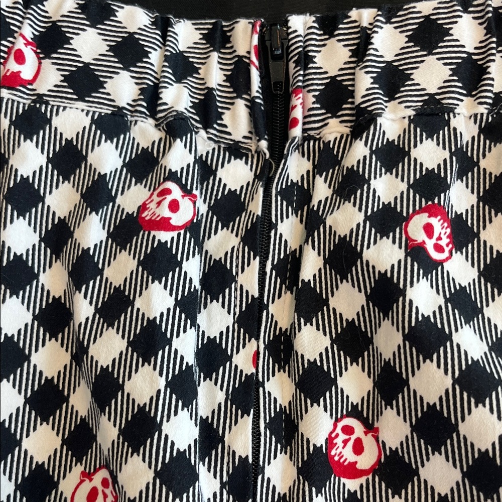 Disney Black and White Checkered Midi Skirt with Red Accents - Picture 5 of 6